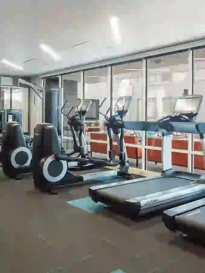 Student working out in fitess center